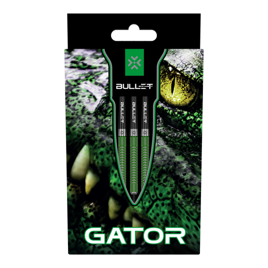 Bullet Gator Steeldarts Abgebildet sind die Bullet Gator Steeldarts. Sie sind speziell für Präzision und Kontrolle beim Dartspiel entwickelt.