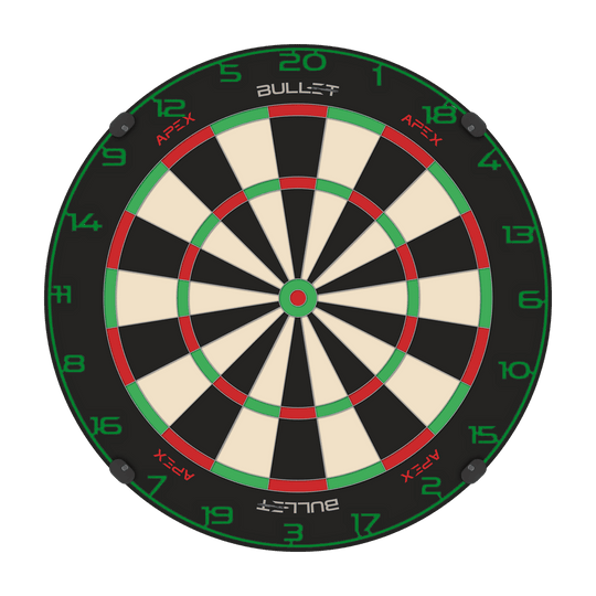 Bullet Dartboard Zahlenring Hier ist ein weiterer Dartboard-Zahlenring in Grün abgebildet. Das Bild betont die Details des Zahlenrings.
