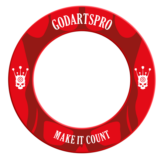 Go Darts Pro Dartboard Surround Bild mit dem Dateinamen DBS-GDP3_GoDartsPro_Dartboard_Surround_Rot_2. Es zeigt vermutlich ein Dartboard-Surround in Rot.