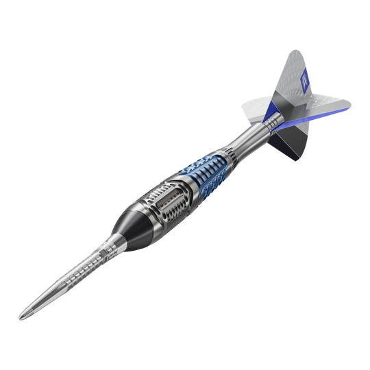 Target Phil Taylor Power X Chrono Swiss Points Steeldarts Das Bild stellt die Target Phil Taylor Power X Chrono Swiss Points Steeldarts dar. Die Darts werden von Profis und Hobbyspielern genutzt.