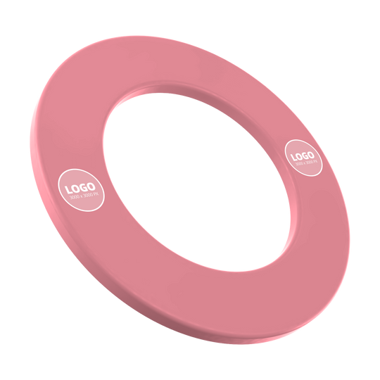 Das Bild zeigt einen pinkfarbenen Dart-Board-Surround-Ring mit zwei weißen Logo-Feldern. Auf den Feldern steht "LOGO 3000 x 3000 PX" geschrieben.