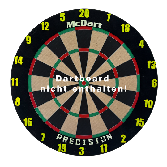 McDart Dartboard Steckzahlen / Zahlenring Classic Auf dem Bild ist ein klassisches gelbes Board zu sehen. Das Board ist einfach und funktional gestaltet.