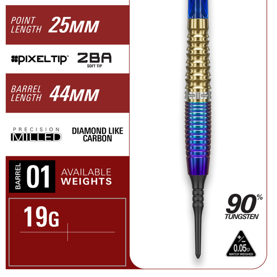 Target Japan Prime Series Zenith GEN2 Softdarts - 20g Diese Abbildung zeigt die Target Japan Prime Series Zenith GEN2 Softdarts – 20g. Die Softdarts bieten eine ansprechende Optik und hohe Präzision.