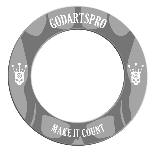 Go Darts Pro Dartboard Surround Abbildung mit dem Namen DBS-GDP5_GoDartsPro_Dartboard_Surround_Grau_2. Vermutlich wird hier ein graues Dartboard-Surround gezeigt.