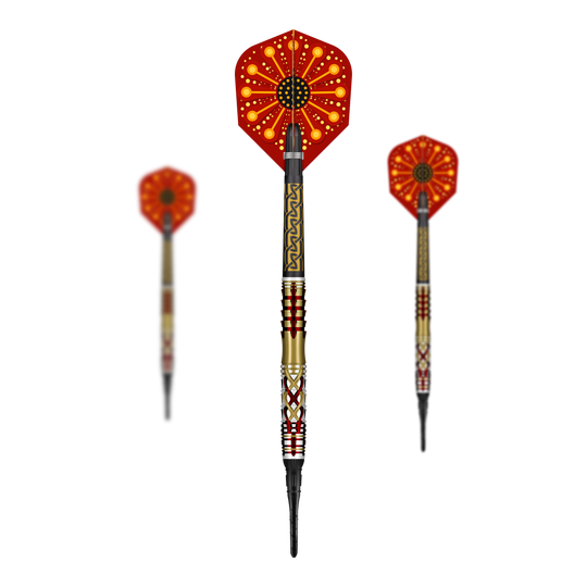 Shot Goths Alaric Softdarts - 20g Das Foto zeigt ein Set der Shot Goths Alaric Softdarts mit 20g. Die Darts sind zusammen als komplettes Set dargestellt.