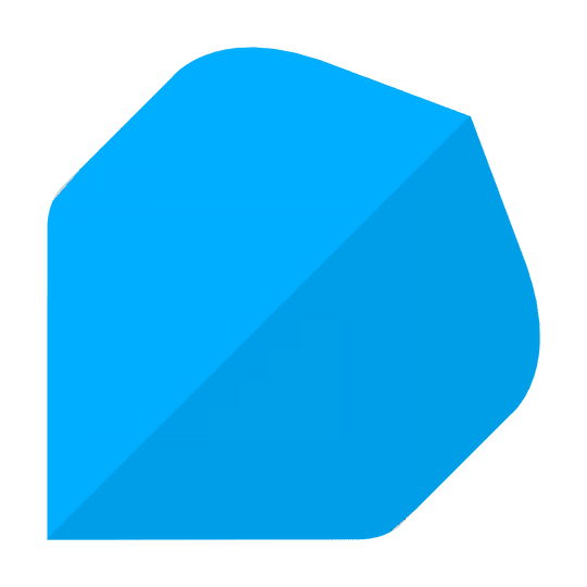 Das Bild zeigt die Poly-Plain Standard Flights in Blau. Es handelt sich um Zubehör für Dartpfeile.