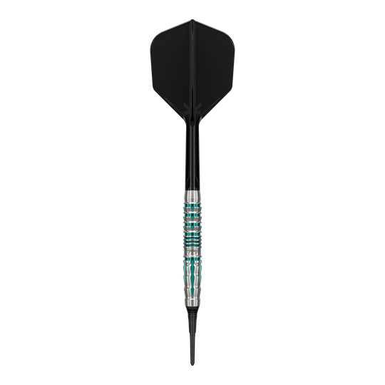 Zu sehen sind die Target Black Marque Pierce Softdarts mit einem Gewicht von 18,5g. Die Softdarts bieten ein elegantes Aussehen und hohe Wurfgenauigkeit.