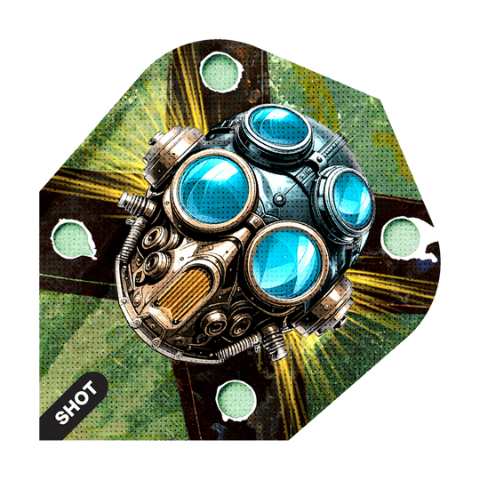 Shot Badlands Krush No6 Flights Dies ist ein Bild von Shot Badlands Krush No6 Flights. Das Produkt zeigt Dart-Flights in einem ansprechenden Design.