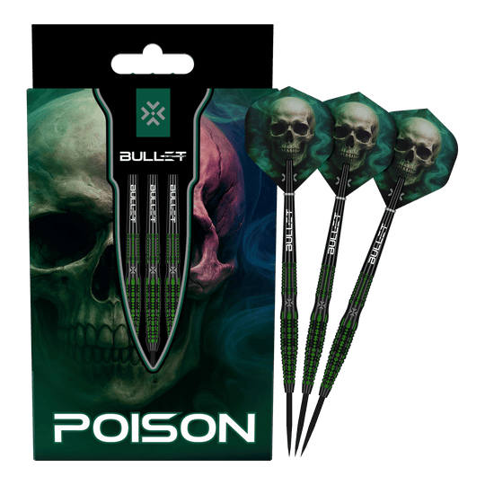Bullet Poison Steeldarts Hier sind die Bullet Poison Steeldarts vollständig abgebildet. Die einzigartigen Steeldarts eignen sich für Dart-Enthusiasten.