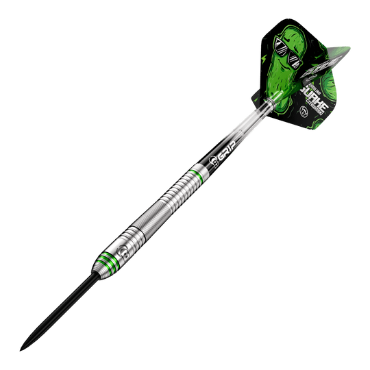Bulls Max Czerwinski Gurke Steeldarts - 23g Bulls Max Czerwinski Gurke Steeldarts mit 23 Gramm Gewicht. Die Abbildung präsentiert das Produkt aus einem anderen Blickwinkel.