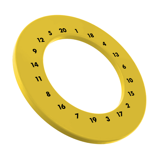 HD Zahlen Dartboard Surround - Eigene Farben Das Bild zeigt einen gelben Dartboard-Zahlensurround in individueller Farbgebung. Die Datei heißt MSF-X6G_HD_Zahlen_Dartboard_Surround_EigeneFarben_Gelb_1.