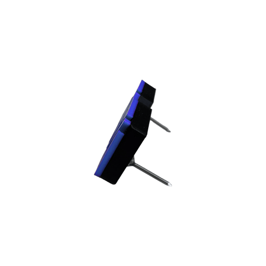 Das Bild zeigt ein Objekt mit dem Dateinamen 'Cyber blau hinten'. Es ist von hinten in blauer Farbe dargestellt.