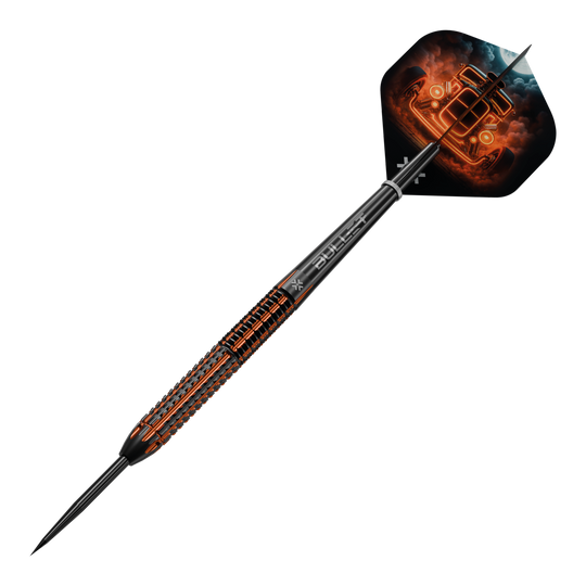 Bullet Hotrod Steeldarts Bullet Hotrod Steeldarts werden abgebildet. Der Fokus liegt auf einem Dartpfeil aus der Produktreihe.