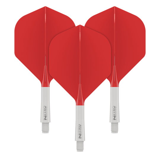 Red Dragon Nitroflite - White Shaft Red No2 Flights Abgebildet ist ein Red Dragon Nitro Flite Dart Flight, Weiß und Rot, No2, Short (22mm). Dieses Ersatzteil wird für Dartpfeile verwendet.