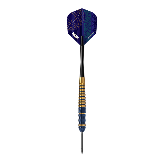 Harrows Nox Premium Brass Steeldarts Das Bild präsentiert die Harrows Nox Premium Brass Steeldarts. Diese Pfeile sind ideal für Steeldart-Spieler und bieten eine gute Verarbeitung.