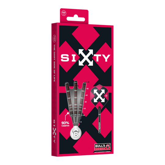 Bulls Sixty S2 Steeldarts Hier sind die Bulls Sixty S2 Steeldarts abgebildet. Die Steeldarts haben ein schlankes Design und eignen sich für professionelle Spieler.