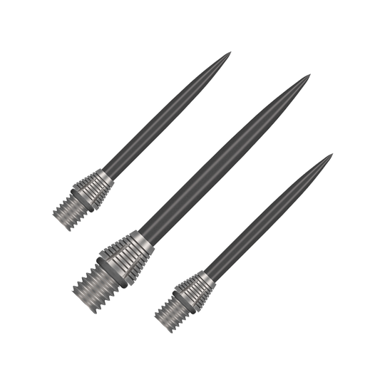 Shot Tactra Conversion Points - 34 mm Das Bild stellt die Shot Tactra Conversion Points - 34 mm dar. Diese Spitzen sind ideal zur Umwandlung von Softdarts in Steeldarts.