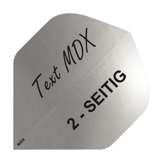 10 Satz Bedruckte Metallic Flights 2-Seitig - Wunschtext - MDX Standard