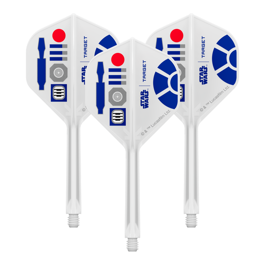 Target Star Wars K-Flex R2D2 No2 Standard Flights Bild eines Sets aus Dart-Flights im Star Wars KFlex R2D2 Medium 33mm Design. Die genaue Ausführung des Produkts ist dem Dateinamen zu entnehmen.