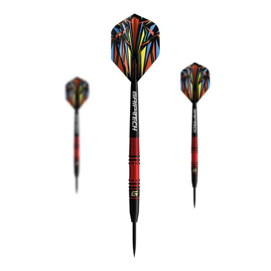 GOAT Athlete Red Tungsten Steeldarts Das Bild zeigt die GOAT Athlete Red Tungsten Steeldarts. Die roten Steeldarts sind hochwertig verarbeitet.
