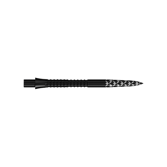 Mission Caliburn EVO Dartspitzen GV-Logo - Schwarz Das Bild zeigt einen Artikel mit dem Dateinamen 'M002125_Mission_Caliburn_EVO_GV-Logo_Steeldartspitzen_Schwarz_32mm_2'. Wahrscheinlich handelt es sich um schwarze Steeldartspitzen mit einer Länge von 32mm.