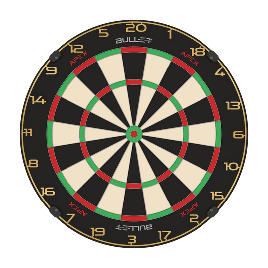 Bullet Dartboard Zahlenring Abgebildet ist ein goldener Zahlenring für ein Dartboard. Es wird das Produkt 'BT1000160 Bullet Dartboard Zahlenring Gold 2' dargestellt.