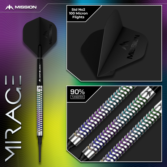 Mission Mirage Softdarts - 20g Auf diesem Bild sieht man die Mission Mirage Softdarts - 20g. Die Darts sind gut erkennbar dargestellt.