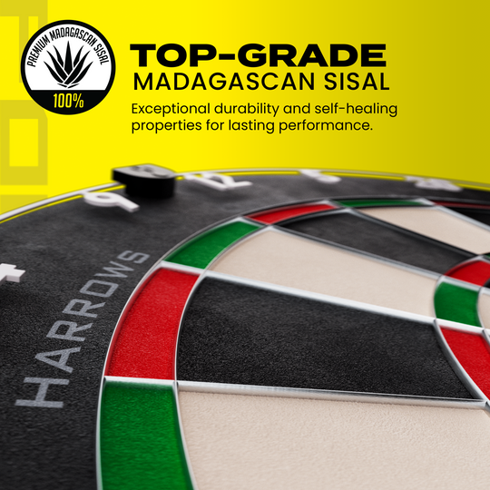 Harrows Fortis Steeldartboard Dieses Bild präsentiert das Harrows Fortis Steeldartboard. Das Dartboard ist ideal für Freizeit und Wettkampf.