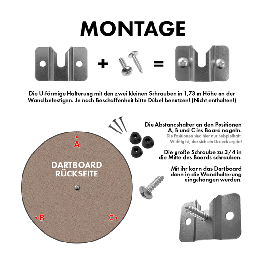 Steeldartboard Wandhalterung