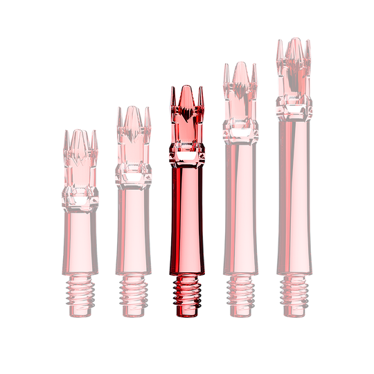 L-Style L-System Ersatzshafts - Clear Red Hier sieht man eine rote transparente Ersatzshaft. Die Shaft ist von der Seite zu erkennen.