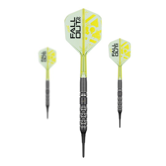 Target Luke Littler Nuke Fallout Softdarts - 19g Abgebildet ist ein Set der Target Luke Littler Nuke Fallout Softdarts - 19g. Diese Softdarts sind speziell für den modernen Dartsport entwickelt.