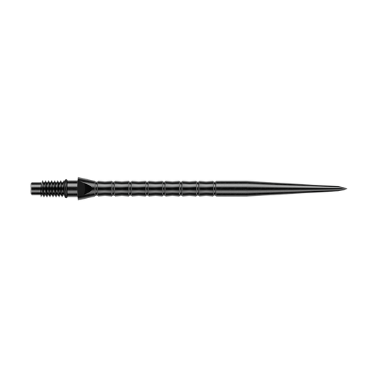 Hier sind schwarze Steeldartspitzen mit Wave-Struktur abgebildet. Die Spitzen haben vermutlich eine Länge von 40 mm.