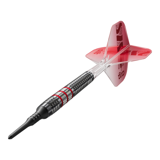 Target Nathan Aspinall 95K Softdarts - 18g Das Bild zeigt die Target Nathan Aspinall 95K Softdarts mit einem Gewicht von 18g. Die Darts sind besonders für Fans und Spieler des bekannten Dartprofis Nathan Aspinall interessant.