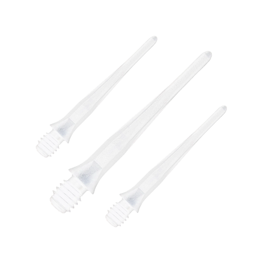 Caliburn 2BA Softdartspitzen Weiß - 50er Pack Abgebildet sind Caliburn 2BA Softdartspitzen in Weiß im 50er Pack. Die Spitzen sind für Softdarts geeignet und in einer Verpackungseinheit dargestellt.