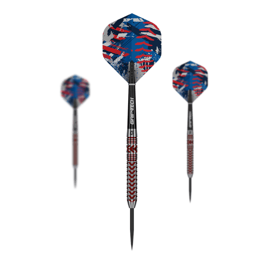 GOAT Curveball Steeldarts Das Bild zeigt die GOAT Curveball Steeldarts. Drei Steeldarts sind nebeneinander dargestellt.