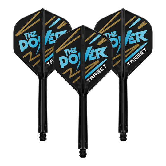 Dieses Bild zeigt eine Packung Target K-Flex Phil Taylor No2 Standard Flights mit einer Länge von 33 mm. Es handelt sich um Zubehör für Dartscheiben oder Dartpfeile.