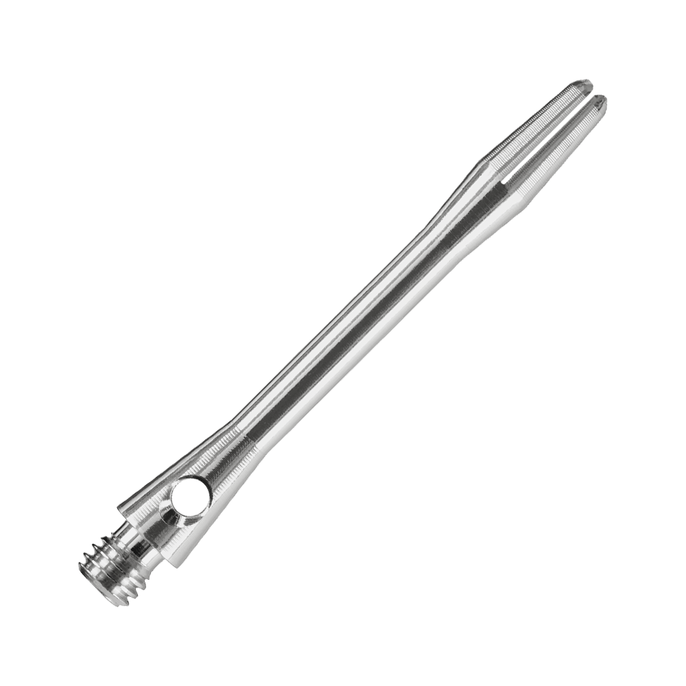 HR370_Harrows_Keramic_Shafts_Gun_Metal_41mm_2 Das Bild zeigt einen Harrows Keramic Shaft in der Farbe Gun Metal. Es handelt sich um einen glatten, metallischen Dartshaft mit Schraubgewinde.