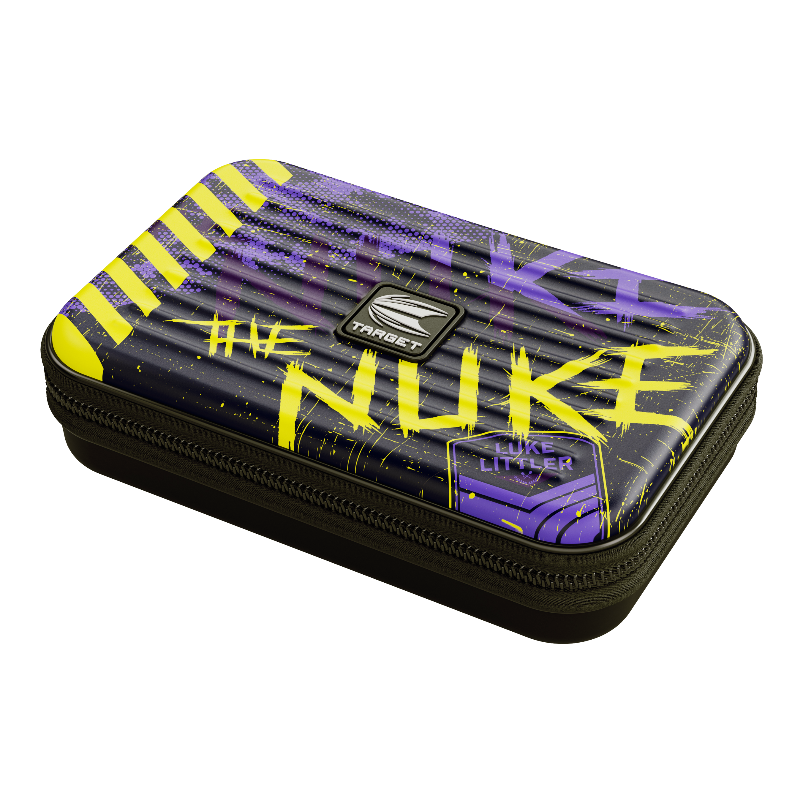 Hier ist das Target Takoma Luke Littler XL Dartcase zu sehen. Es eignet sich zur Aufbewahrung und zum Transport von Dartzubehör.